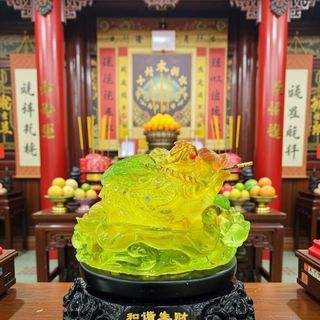 Thiềm Thừ Cóc Ba Chân Ngậm Tiền Ngũ Sắc Cao 18cm Chất Liệu Đá Trọng Lượng 600g Linh Vật Chiêu Tài May Mắn Phú Quý Bình An Sản Phẩm Việt Nam