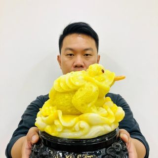 Thiềm Thừ Cóc Ba Chân Ngậm Tiền Vàng Cao 18cm Chất Liệu Đá Trọng Lượng 600g Linh Vật Chiêu Tài May Mắn Phú Quý Bình An Sản Phẩm Việt Nam