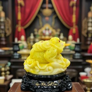 Thiềm Thừ Cóc Ba Chân Ngậm Tiền Vàng Cao 18cm Chất Liệu Đá Trọng Lượng 600g Linh Vật Chiêu Tài May Mắn Phú Quý Bình An Sản Phẩm Việt Nam