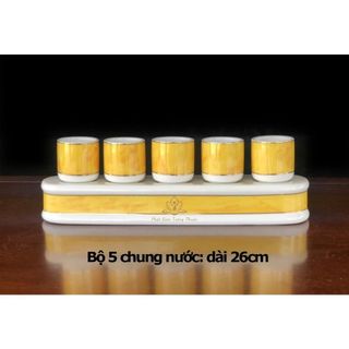 Bộ Thờ Cúng Án 5 = Phối Vàng Bằng Sứ Cao Cấp =