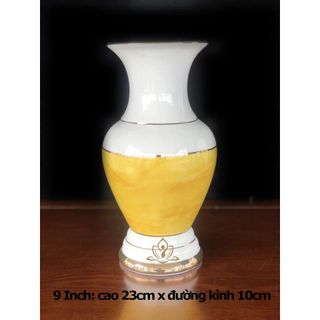 Bộ Thờ Cúng Bình Bông Phối Vàng Bằng Sứ Cao Cấp