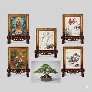 Khung Gỗ Đặt Ảnh Thờ Tâm Pháp Chất Liệu Gỗ Tràm Kích Thước Linh Hoạt 30cm 40cm 50cm Dễ Tháo Lắp