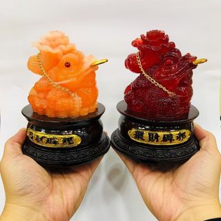 Thiềm Thừ Cóc Ba Chân Ngậm Tiền Xanh Cao 14cm Chất Liệu Đá Kích Thước 12cm Trọng Lượng 600g Linh Vật Chiêu Tài May Mắn Phú Quý Bình An Sản Phẩm Việt Nam