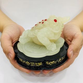 Thiềm Thừ Cóc Ba Chân Ngậm Tiền Dạ Quang Cao 14cm Chất Liệu Đá Kích Thước 12cm Trọng Lượng 600g Linh Vật Chiêu Tài May Mắn Phú Quý Bình An Sản Phẩm Việt Nam