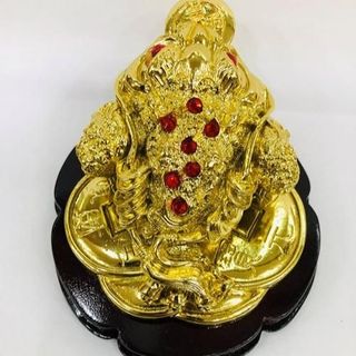 Thiềm Thừ Cóc Ba Chân Ngậm Tiền Mạ Vàng Cao 14cm Chất Liệu Đá Kích Thước 12cm Trọng Lượng 600g Linh Vật Chiêu Tài May Mắn Phú Quý Bình An Sản Phẩm Việt Nam