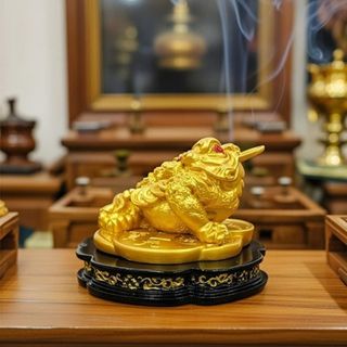 Thiềm Thừ Cóc Ba Chân Ngậm Tiền Vàng Cao 14cm Chất Liệu Đá Kích Thước 12cm Trọng Lượng 600g Linh Vật Chiêu Tài May Mắn Phú Quý Bình An Sản Phẩm Việt Nam