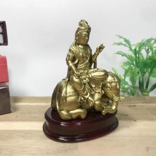 Tượng Ngài Phổ Hiền Bồ Tát Sơn Đồng Cao 10cm Đá Ép Chắc Chắn Độ Bền Cao Màu Sắc Tươi Sáng Bề Mặt Mịn Xử Lý Kỹ Nước Sơn Chất Lượng Cao Không Phai Màu Dễ Lau Chùi