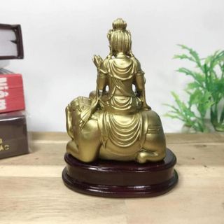 Tượng Ngài Phổ Hiền Bồ Tát Sơn Đồng Cao 10cm Đá Ép Chắc Chắn Độ Bền Cao Màu Sắc Tươi Sáng Bề Mặt Mịn Xử Lý Kỹ Nước Sơn Chất Lượng Cao Không Phai Màu Dễ Lau Chùi