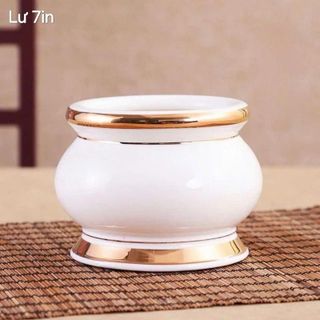 [Hàng Đẹp] Bộ Thờ Cúng Bình Bông Lư Hương Dĩa Gốm Sứ Cao Cấp Màu Trắng Viền Vàng Sang Trọng Xuất xứ Đài Loan Kích thước đa dạng
