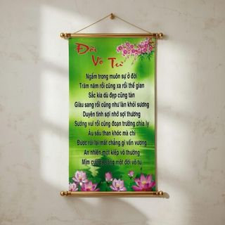 Tranh chữ thư pháp Đời Vô Tư trang trí tại gia đình, văn phòng