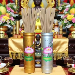 Ống Đựng Nhang Gỗ Tràm Họa Tiết Hoa Sen Bền Chục Năm Uy Tín Trang Trọng Chiều Cao 26cm Ngang 7cm Dùng Trên Bàn Thờ
