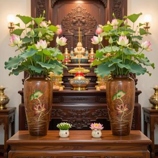Bình Bông Gỗ Tràm Việt Nam Kích Thước 13cm x 25cm Sơn PU Chống Mối Mọt Trang Trí Bông Hoa Cắm Bông Cúng Phật Chất Liệu Gỗ Tràm Xuất Xứ Việt Nam