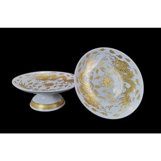 [RẺ ĐẸP] Bộ Đồ Thờ Cúng Sứ Trắng Hoa Văn Rồng Vàng Hàng Chuẩn Cao Cấp Gốm Sứ Kích Thước Tuỳ Chọn Lư Hương Bình Dĩa Bình Ống Nhang Đại Bi