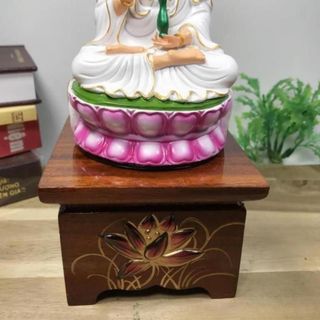 Đôn Gỗ Kê Tượng Vuông Đặt Tượng Lục Bình Tâm Pháp Chất Liệu Gỗ Tràm Sơn PU Chống Mối Mọt Đường Kính 10-25cm Chiều Cao 8cm Xuất Xứ Việt Nam