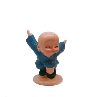 Bộ tượng bốn Chú Tiểu áo lam múa võ đá chân dễ thương
