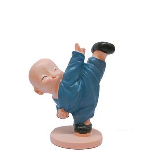 Bộ tượng bốn Chú Tiểu áo lam múa võ đá chân dễ thương
