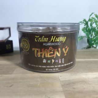 Thiên Ý - Hộp Trầm Hương Thiên Nhiên 50 Viên, Hương Thơm Diệu Nhẹ Thư Giãn Tinh Thần, Thời Gian Cháy 20 Phút/Viên, Sản Phẩm Thân Thiện & Mô Trong, Phong Thủy May Mắn & Thanh Sạch