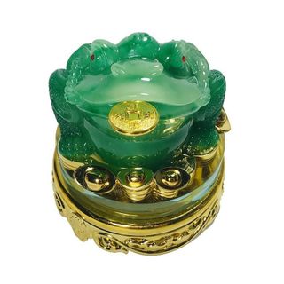 Thiềm Thừ Cóc Ba Chân Ngậm Tiền Xanh Có Đế Xoay Cao 13cm Quà Tặng May Mắn Phú Quý Bình An Sản Phẩm Việt Nam Chất Liệu Đá Kích Thước 17cm Trọng Lượng 600g Linh Vật Chiêu Tài