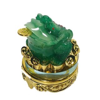 Thiềm Thừ Cóc Ba Chân Ngậm Tiền Xanh Có Đế Xoay Cao 13cm Quà Tặng May Mắn Phú Quý Bình An Sản Phẩm Việt Nam Chất Liệu Đá Kích Thước 17cm Trọng Lượng 600g Linh Vật Chiêu Tài