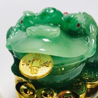 Thiềm Thừ Cóc Ba Chân Ngậm Tiền Xanh Có Đế Xoay Cao 13cm Quà Tặng May Mắn Phú Quý Bình An Sản Phẩm Việt Nam Chất Liệu Đá Kích Thước 17cm Trọng Lượng 600g Linh Vật Chiêu Tài