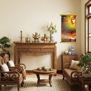 Tranh Thư Pháp Nhịn Kích Thước 57cmx35cm Chất Liệu Phim Nhựa Gỗ Chống Trầy Biến Dạng Tặng Người Thân Bạn Bè Trang Trí Gia Đình Văn Phòng