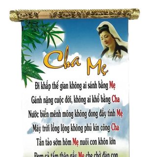 Tranh chữ thư pháp Cha Mẹ trang trí tại gia đình, văn phòng