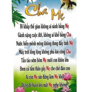 Tranh chữ thư pháp Cha Mẹ trang trí tại gia đình, văn phòng
