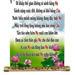 Tranh chữ thư pháp Cha Mẹ trang trí tại gia đình, văn phòng