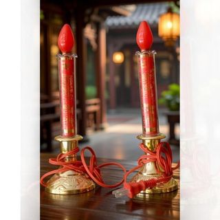 Cặp Đèn nến cắm điện bóng cà na cao 30cm