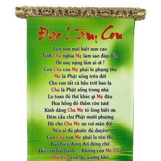 Thư Pháp Việt Nam - Tranh Thư Pháp Đạo Làm Con Kích Thước 57cmx35cm Chất Liệu Phim Nhựa Gỗ Trang Trí Phòng Khách Văn Phòng Quà Tặng Ý Nghĩa Loại 1
