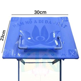 Kệ Tụng Kinh xếp chân sắt sơn tĩnh điện Tâm Pháp 35cm x 30cm chất liệu nhựa và sắt bền chắc không nứt không cong vênh tiện lợi cho Phật giáo và học sinh