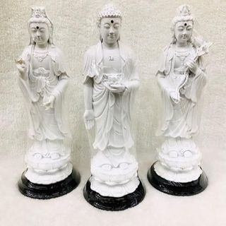 Tam Thế Phật A Di Đà Quan Thế Âm Đại Thế Chí - Bộ Ba Vị Thần Tâm Linh Bảo Vệ Và Hướng Dẫn Với Họa Tiết Sắc Nét Từ Nghệ Nhân