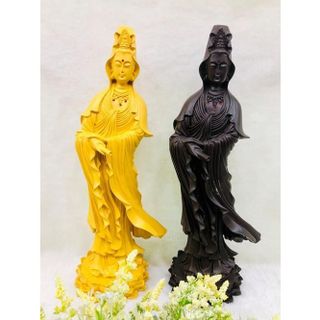 Tượng Ngài Quan Thế Âm Bồ Tát Đứng Cao 37cm Chất Liệu Đá Ép Độ Bền Cao Màu Sắc Tỉ Mỉ Có Thể Lau Chùi Vệ Sinh Dễ Dàng