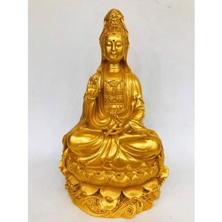 Tượng Ngài Quan Thế Âm Bồ Tát ngồi cao 30cm chất liệu bột đá nhựa poly cao cấp sơn màu tỉ mỉ nhiều mẫu lựa chọn