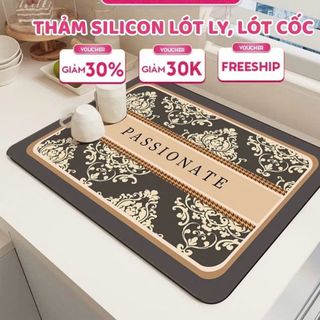 Thảm Lót Thấm Hút Nước Nhanh Khô, Da Nappa Đế Cao Su Chống Trượt, Thảm Lót Ly Thấm Nước