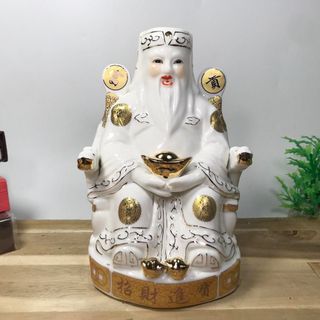 Bộ tượng hai ông Thần Tài Thổ Địa sứ tráng men trắng đặt bàn thờ-Nhiều mẫu