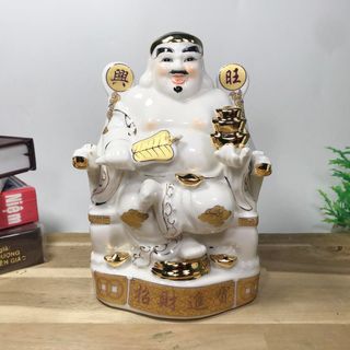 Bộ tượng hai ông Thần Tài Thổ Địa sứ tráng men trắng đặt bàn thờ-Nhiều mẫu