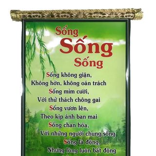 Tranh chữ thư pháp Sống Sống Sống trang trí tại gia đình, văn phòng