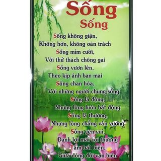 Tranh chữ thư pháp Sống Sống Sống trang trí tại gia đình, văn phòng