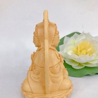 Tượng Ngài Quan Thế Âm 2 Mặt Để Xe An Tâm Làm An Cao 10cm Sơn Nhũ Vàng Chất Liệu Bột Đá Nhựa Poly Cao Cấp Văn Hóa Phật Giáo Kích Thước Cao 10cm Ngang 7cm