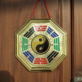 Bát Quái Phong Thủy Âm Dương Gương Hợp Kim 2 Loại Cao 18cm & 15cm Bảo Vệ May Mắn Hóa Giải Hướng Nhà Tốt Và Tốt Chất Liệu Hợp Kim Hình 8 Quẻ Càn Đoài Ly Chấn Tốn Khảm Cấn Khôn