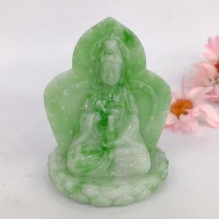 Tượng Ngài Quan Thế Âm 2 Mặt Để Xe An Tâm Làm An Cao 10cm Sơn Nhũ Vàng Chất Liệu Bột Đá Nhựa Poly Cao Cấp Văn Hóa Phật Giáo