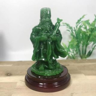 Bộ tượng Tam Đa, Ba ông Phúc - Lộc - Thọ xanh ngọc có đế cao 9cm