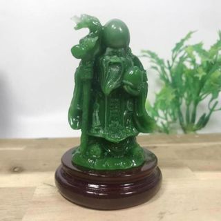 Bộ tượng Tam Đa, Ba ông Phúc - Lộc - Thọ xanh ngọc có đế cao 9cm