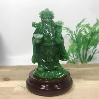 Bộ tượng Tam Đa, Ba ông Phúc - Lộc - Thọ xanh ngọc có đế cao 9cm