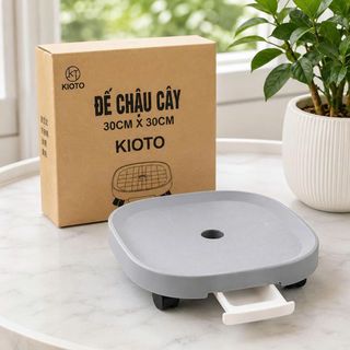 Đế Chậu Cây Màu Trắng + Xám 33cm Full Vat