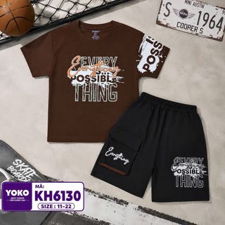 [Sỉ ri] - Bộ đồ Everything Posible Cotton 100% Tay ngắn, quần short size Cồ dành cho bé trai Yoko- Y6131 giá sỉ - giá bán buôn