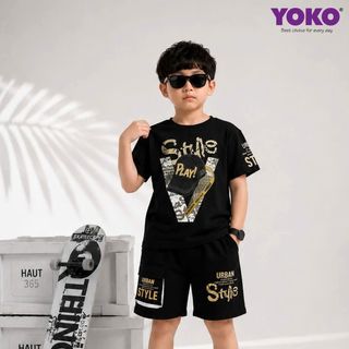 [Sỉ ri] - Bộ đồ Play V Style Cotton 100% Tay ngắn, quần short size Đại dành cho bé trai Yoko- Y6061 giá sỉ - giá bán buôn