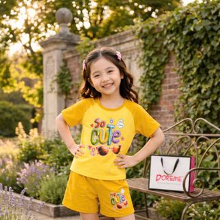 [Sỉ ri] - Bộ đồ So Cute Cotton 100% Tay ngắn, quần short size Nhí dành cho bé gái Doreme - D6078 giá sỉ - giá bán buôn