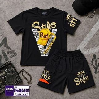 [Sỉ ri] - Bộ đồ Play V Style Cotton 100% Tay ngắn, quần short size Đại dành cho bé trai Yoko- Y6061 giá sỉ - giá bán buôn